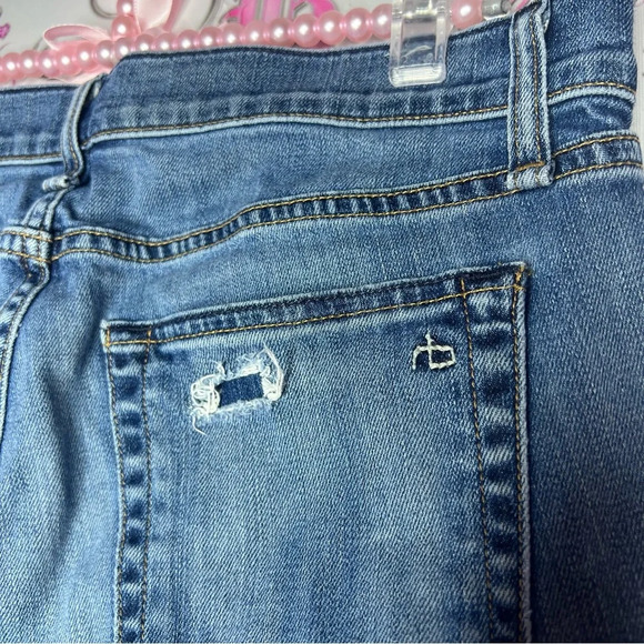 Rag & bone  jeans denim blue distressed with holes luxury soft comfy pants - Picture 3 of 16